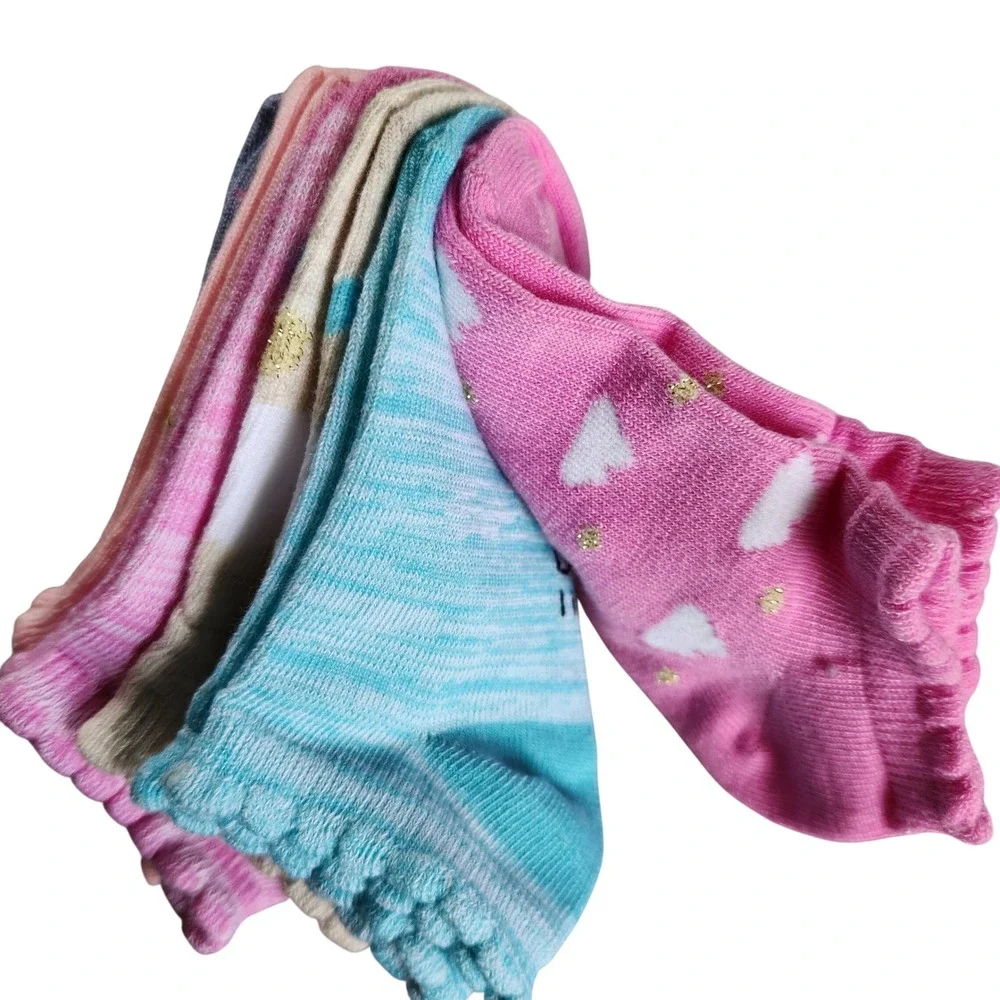 Esprit Kids Socks 6 Pairs‎ Shoe Size 7-10 Assorted Colors Girls New
